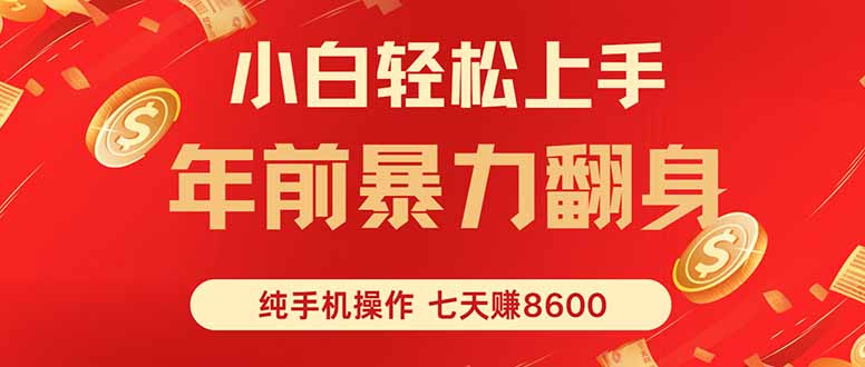 七天狂赚8600，小白纯手机操作，日入1000+-我爱发帖