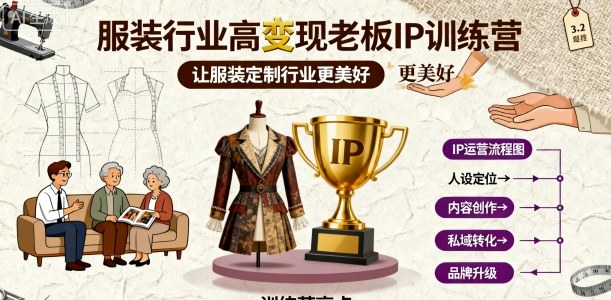 服装行业高变现老板IP训练营，让服装定制行业更美好-我爱发帖