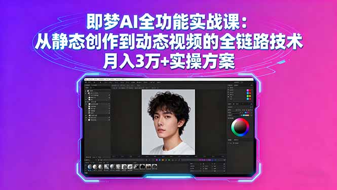 即梦AI全功能实战课：从静态创作到动态视频的全链路技术 月入3万+实操方案-我爱发帖