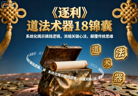 《逐利》道法术器18锦囊，系统化揭示搞钱逻辑，浓缩关键心法，颠覆传统思维-我爱发帖