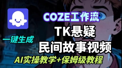 Coze扣子工作流一键生成TK悬疑民间故事视频，AI实操教学+保姆级教程-我爱发帖