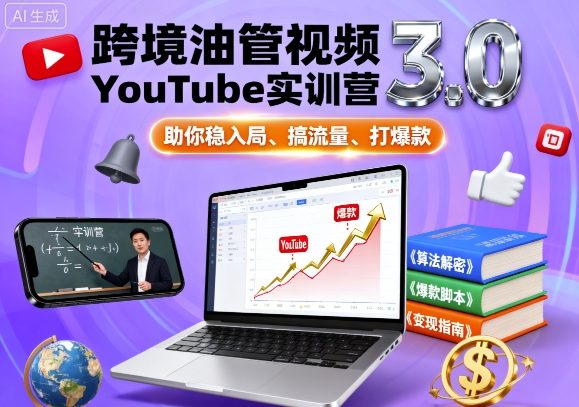 跨境油管视频YouTube实训营3.0，助你稳入局、搞流量、打爆款-我爱发帖