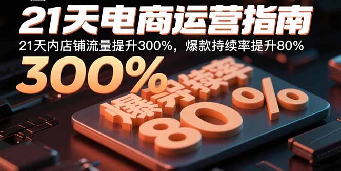 21天电商运营指南：21天内店铺流量提升300%，爆款持续率提升80%-我爱发帖