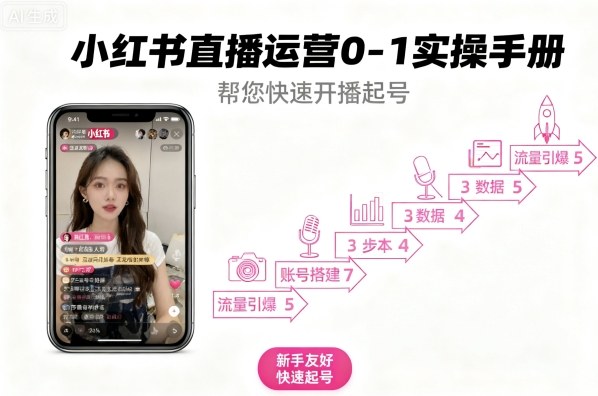 小红书直播运营0-1实操手册，帮您快速开播起号-我爱发帖