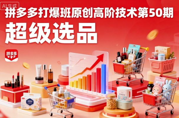 拼多多打爆班原创高阶技术第50期，超级选品-我爱发帖