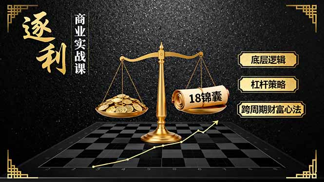 《逐 利》商业实战课，底层逻辑、杠杆策略、18锦囊，跨周期财富心法-我爱发帖