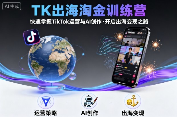 TK出海淘金训练营，助你快速掌握TikTok运营与AI创作，开启出海变现之路-我爱发帖