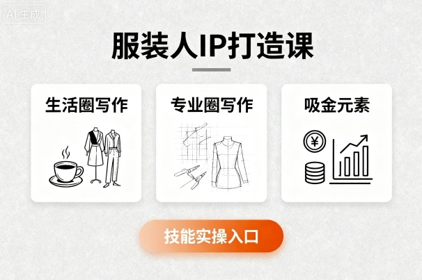 服装人IP打造课，文案创富+生活圈写作+专业圈写作+服装人专属+吸金元素+技能实操-我爱发帖