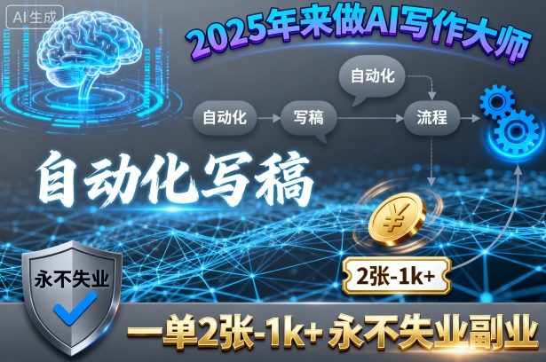 2025年来做AI写作大师，自动化写稿，一单2张-1k+，永不失业副业-我爱发帖