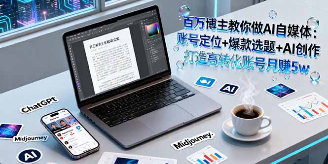 百万博主教你做AI自媒体：账号定位+爆款选题+AI创作 打造高转化账号月赚5w-我爱发帖