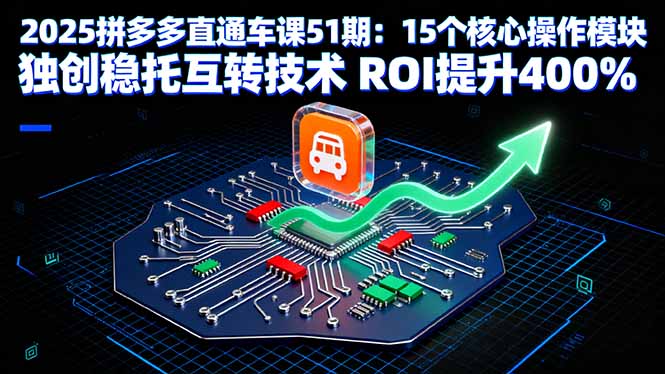 2025拼多多直通车课51期：15个核心操作模块 独创稳托互转技术 ROI提升400%-我爱发帖