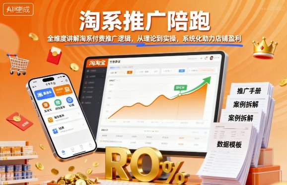 淘系推广陪跑，全维度讲解淘系付费推广逻辑，从理论到实操，系统化助力店铺盈利-我爱发帖