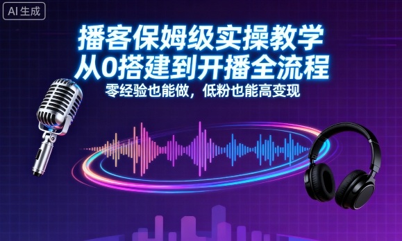 播客保姆级实操教学，从0搭建到开播全流程，零经验也能做，低粉也能高变现-我爱发帖