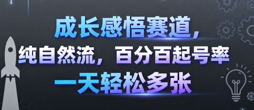 成长感悟赛道，纯自然流，百分百起号率 一天轻松多张-我爱发帖