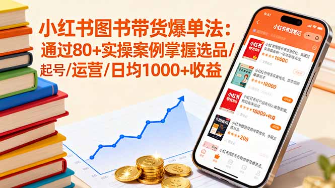 小红书图书带货爆单法：通过80+实操案例掌握选品/起号/运营/日均1000+收益-我爱发帖