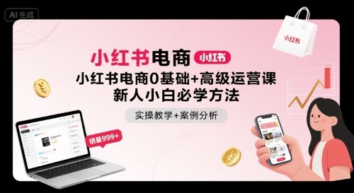 小红书电商0基础+高级运营课，新人小白必学方法，实操教学+案例分析-我爱发帖