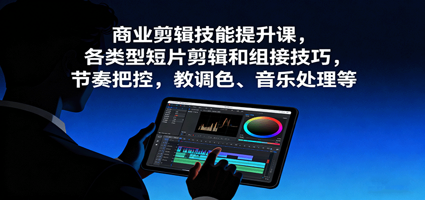 商业剪辑技能提升课，各类型短片剪辑和组接技巧，节奏把控，教调色、音乐处理等-我爱发帖
