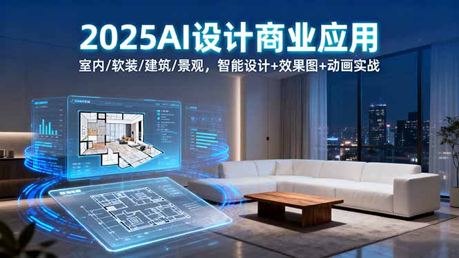 2025AI设计商业应用：室内/软装/建筑/景观，智能设计+效果图+动画实战-我爱发帖