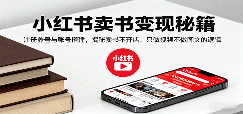 小红书卖书变现秘籍，注册养号与账号搭建，揭秘卖书不开店、只做视频不做图文的逻辑-我爱发帖