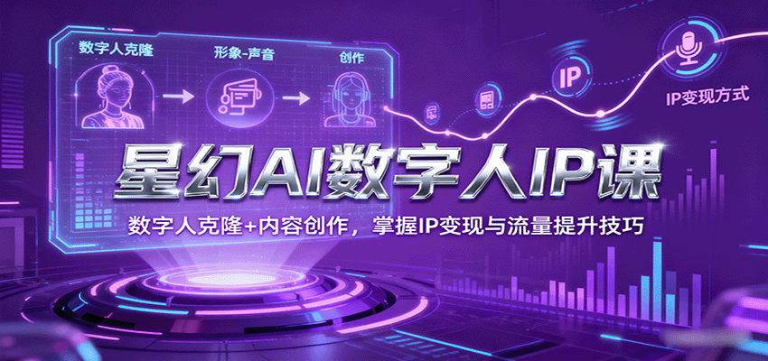 星幻AI数字人IP课，数字人克隆+内容创作，掌握IP变现与流量提升技巧-我爱发帖