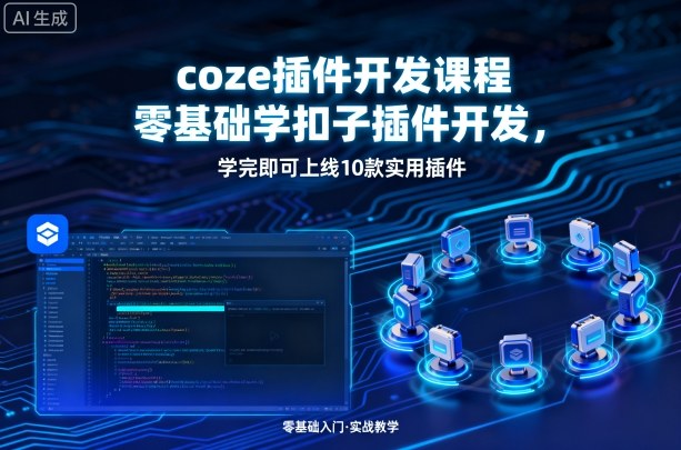 coze插件开发课程，零基础学扣子插件开发，学完即可上线10款实用插件-我爱发帖