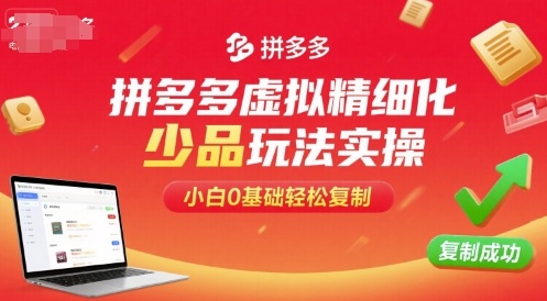 拼多多虚拟精细化少品玩法实操，小白0基础轻松复制-我爱发帖