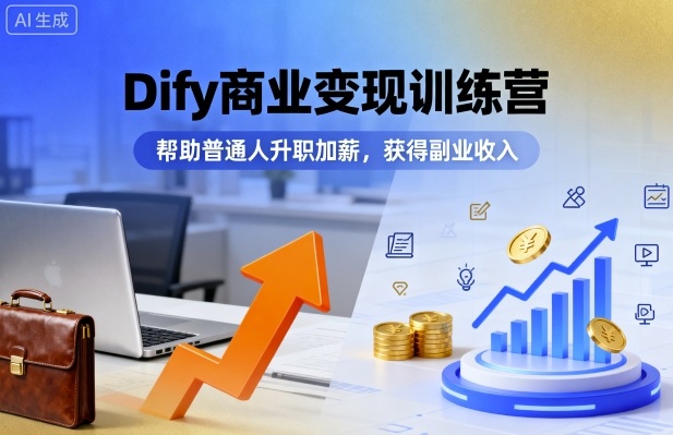 Dify商业变现训练营，帮助普通人升职加薪，获得副业收入-我爱发帖