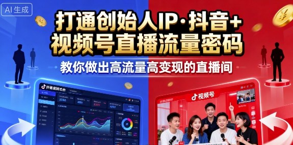 25年直播9-10两期线下课，打通创始人IP，抖音+视频号直播流量密码，教你做出高流量高变现的直播间-我爱发帖