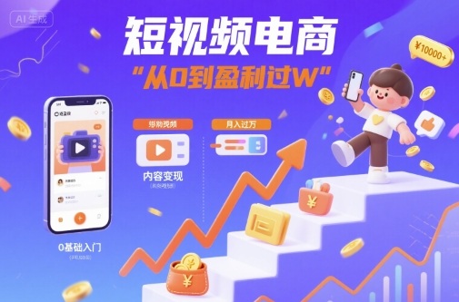 短视频电商：短视频变现从0到盈利过W-我爱发帖
