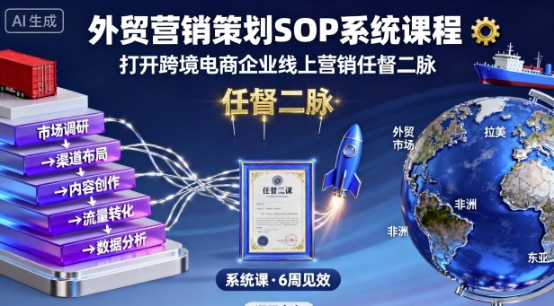 外贸营销策划SOP系统课程，打开跨境电商企业线上营销任督二脉-我爱发帖