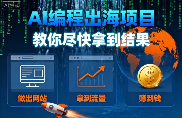 AI编程出海项目，教你尽快拿到结果-做出网站、拿到流量、賺到钱-我爱发帖