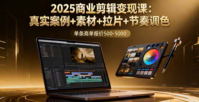 2025商业剪辑变现课：真实案例+素材+拉片+节奏调色，单条商单报价500-5000-我爱发帖