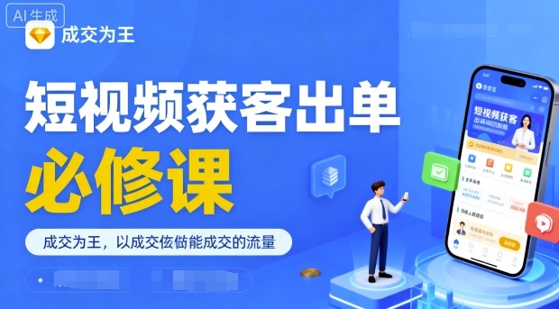 短视频获客出单必修课，成交为王，以成交为导向，直接做能成交的流量-我爱发帖