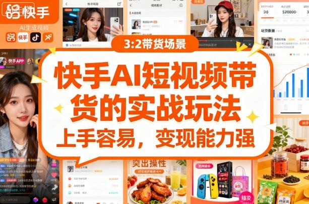 快手ai短视频带货的实战玩法，上手容易，变现能力强-我爱发帖