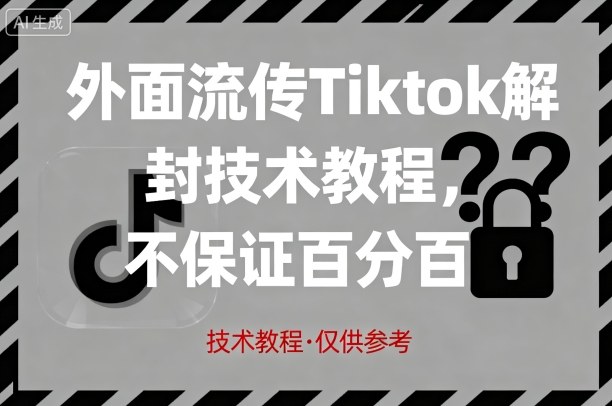 外面流传Tiktok解封技术教程，不保证百分百，具体自测-我爱发帖