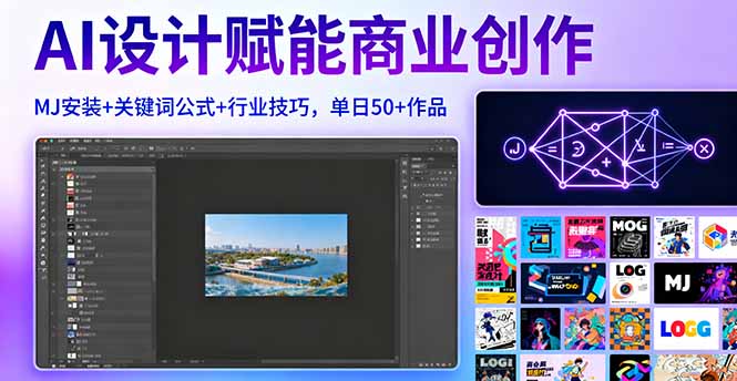 AI设计赋能商业创作，MJ安装+关键词公式+行业技巧，单日50+作品-我爱发帖