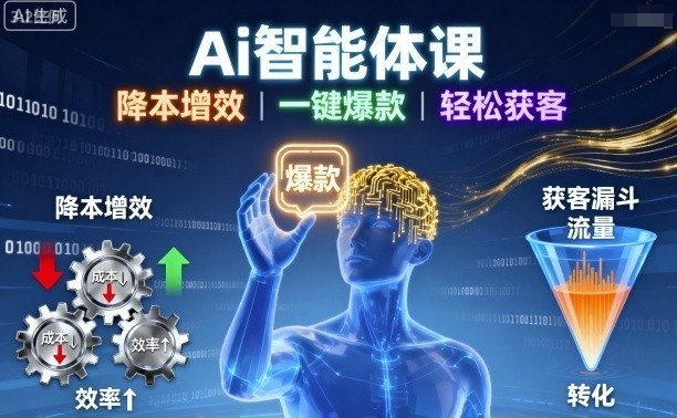 Ai智能体课，降本增效，一键爆款，轻松获客-我爱发帖