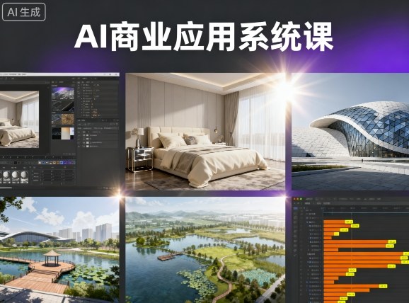 AI商业应用系统课，室内-软装-建筑-景观，智能设计+效果图+动画画实战-我爱发帖
