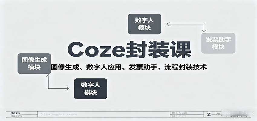 Coze封装课，图像生成、数字人应用、发票助手，流程封装技术-我爱发帖