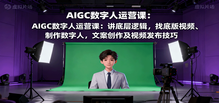 AIGC数字人运营课：讲底层逻辑，找底版视频、制作数字人，文案创作及视频发布技巧-我爱发帖