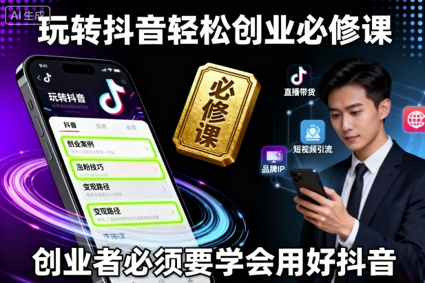 玩转抖音轻松创业必修课，创业者必须要学会用好抖音-我爱发帖