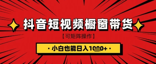 抖音短视频食品橱窗带货，小白轻松上手日入1k+【揭秘】-我爱发帖