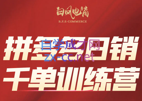 白凤电商·拼多多日销千单训练营(更新6月)-我爱发帖