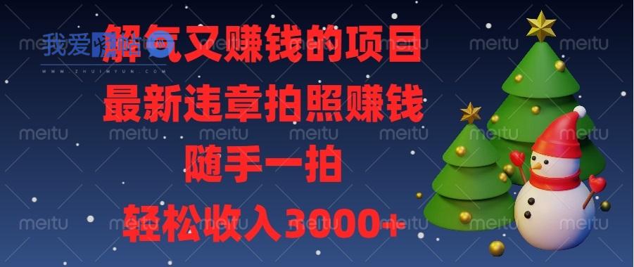 解气又赚钱的项目，最新违章拍照赚钱，随手一拍，轻松收入3000+-我爱发帖