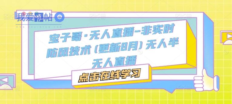 宝子哥·无人直播-非实时防风技术(更新25年5月)无人半无人直播-我爱发帖