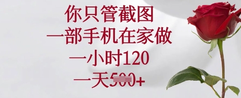 你只管截图，一部手机在家做，一小时120.一天5张【揭秘】-我爱发帖