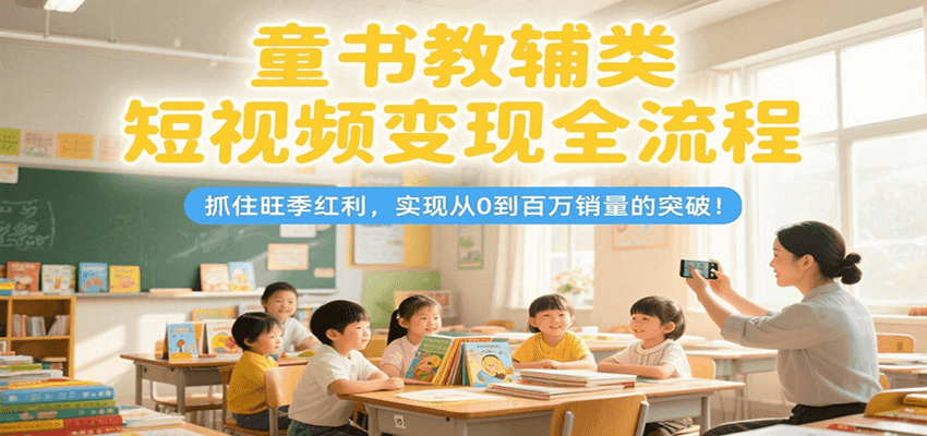 童书教辅类短视频变现全流程，抓住旺季红利，实现从0到百万销量的突破！-我爱发帖
