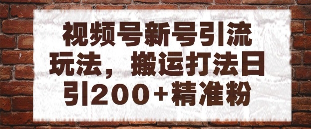 视频号新号引流玩法，搬运打法日引200+精准粉，可矩阵放大【揭秘】-我爱发帖