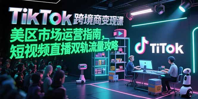TikTok跨境电商变现课，美区市场运营指南，短视频直播双轨流量攻略-我爱发帖