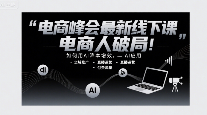电商峰会最新线下课，电商人破局，如何用AI降本增效，AI应用-全域推广-直播运营-付费流量-我爱发帖